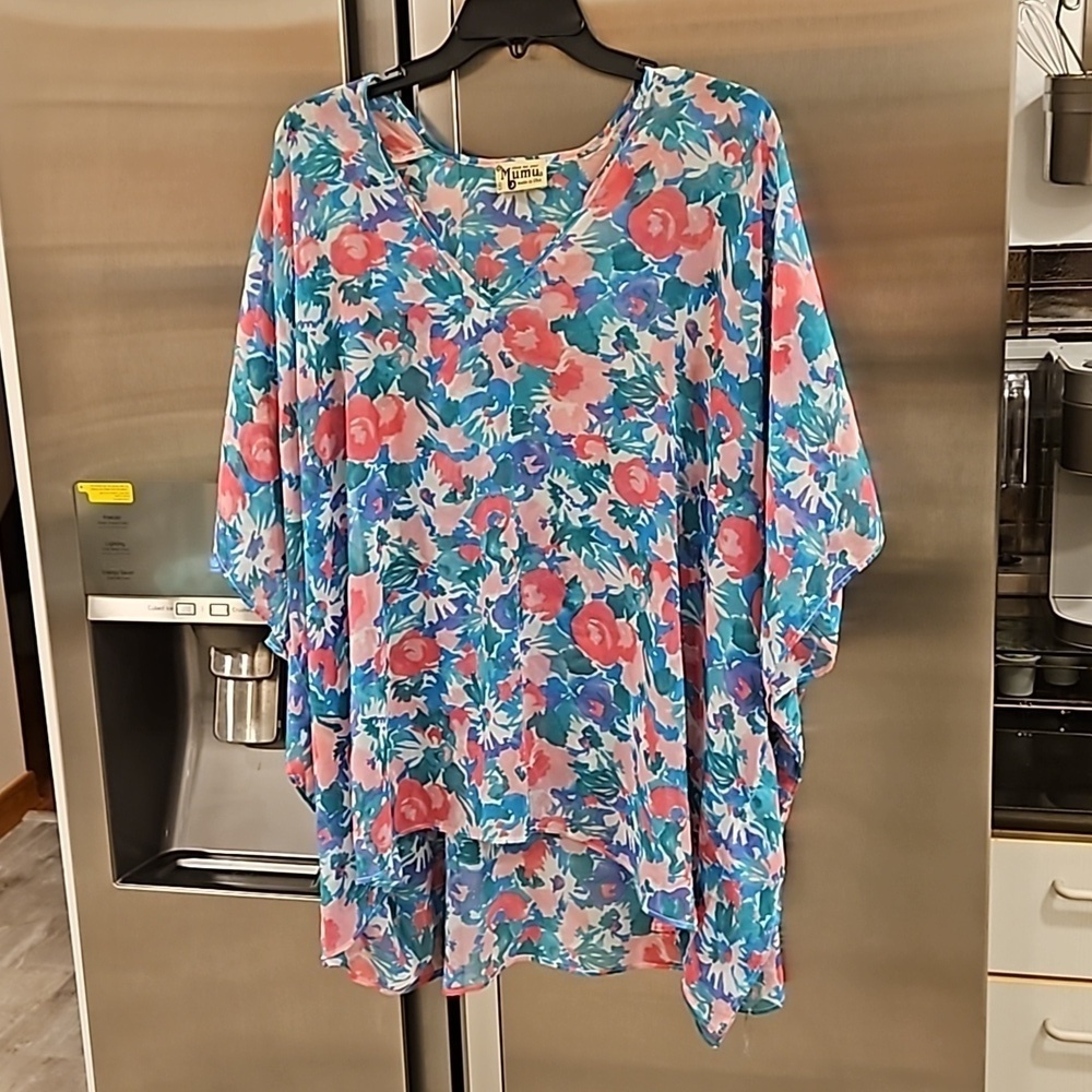 💕SHOW ME YOUR MUMU💕 Peta Tunic Swimsuit Coverup ~ Vintage Floral Print Medium